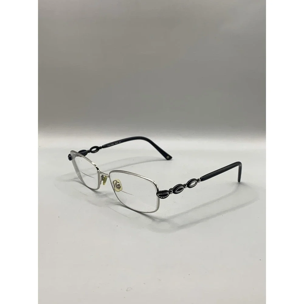 Laura Ashley Eyeglasses Marisa 54-17-130 Silver Black Rectangle Frame Only